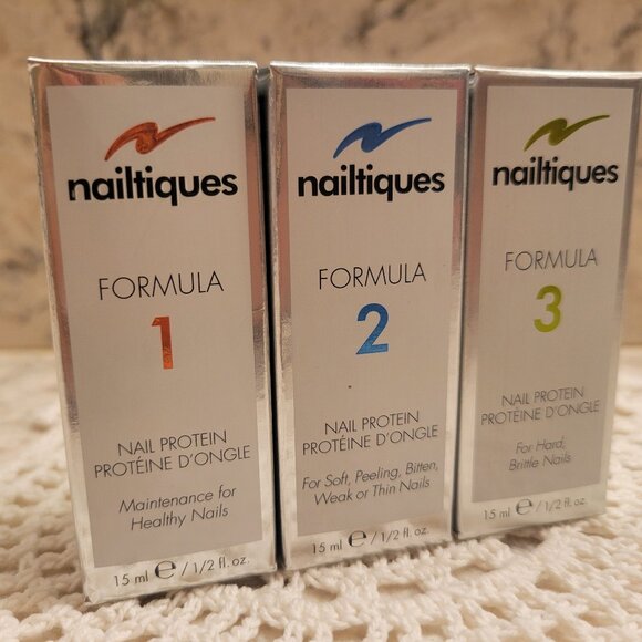 NAILTIQUES NAIL POLISH PROTEIN TREATMENT 1/2 OZ. SET OF 3 FORMULA 1, 2, 3 NEW! - Picture 4 of 8